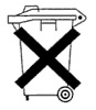 Symbol durchgekreuzte Mülltonnen